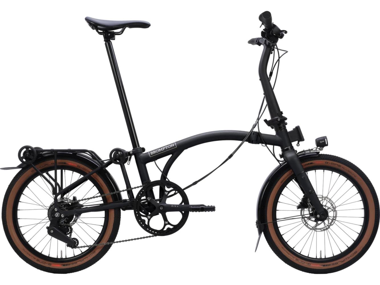 Faltrad Brompton G Line Space Black mit Dynamobeleuchtung