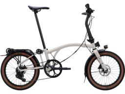 Faltrad Brompton G Line Traildust White mit Dynamobeleuchtung